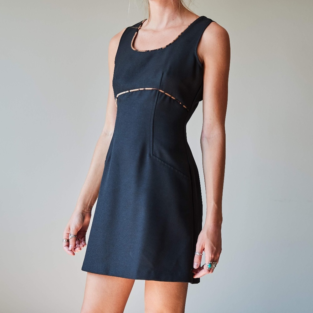 Cheetah lined little black dress